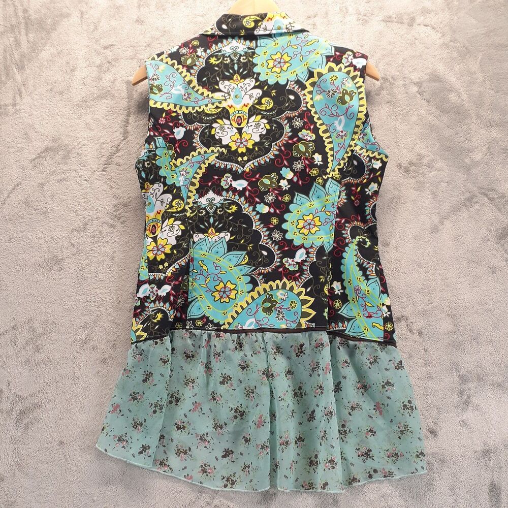 Studio JPR Women’s Sz 8 Multicolor Sleeveless Blazer Style Vest Floral (Altered) - Picture 8 of 12